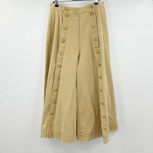 RARE VTG J. Peterman Convertible Palazzo Wide Leg Pants to Maxi Skirt 12 Tan